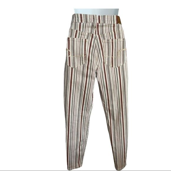 American Eagle Hi Rise Striped Jeggings Pants Brown Size 6 - Picture 2 of 13